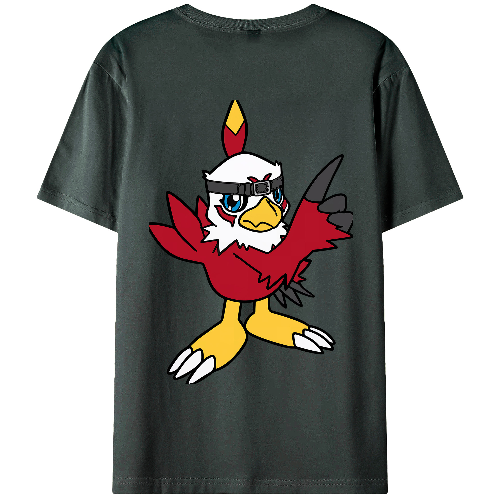 （画像用） Digimon デジタルモンスター/デジモン 綿100％ メンズ半袖Tシャツ（バックプリント） 通気性